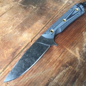 Smith & Sons Comanche Darkened Fixed Blade,Fluted G10 Blue/Black Hunting Knife